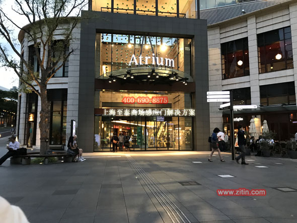 Glass sensor door for premium mall boutique