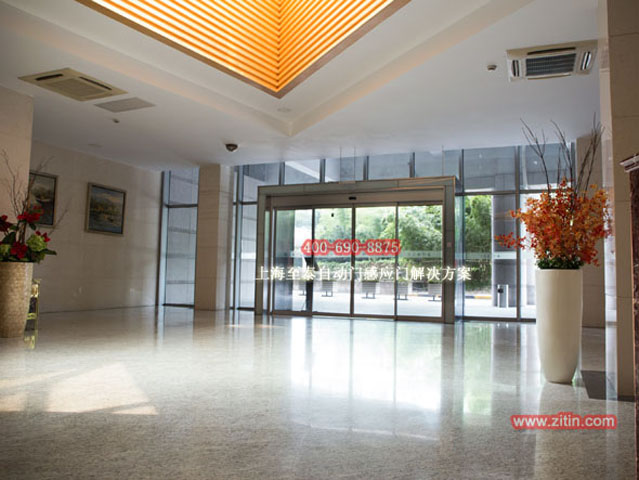 Electric glass sensor door for residential community
