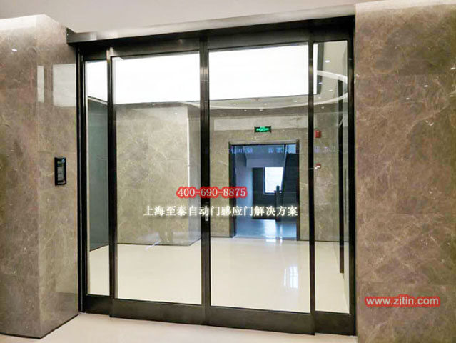 Electric glass sensor door for residential community